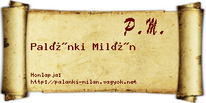 Palánki Milán névjegykártya